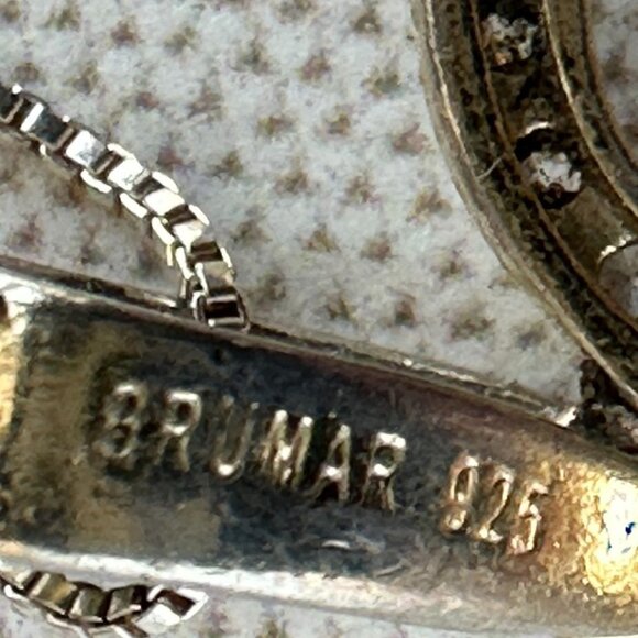 Sterling Silver Scales of Justice Pendant with Cubic Zirconia By Brumar 925 - Picture 3 of 8